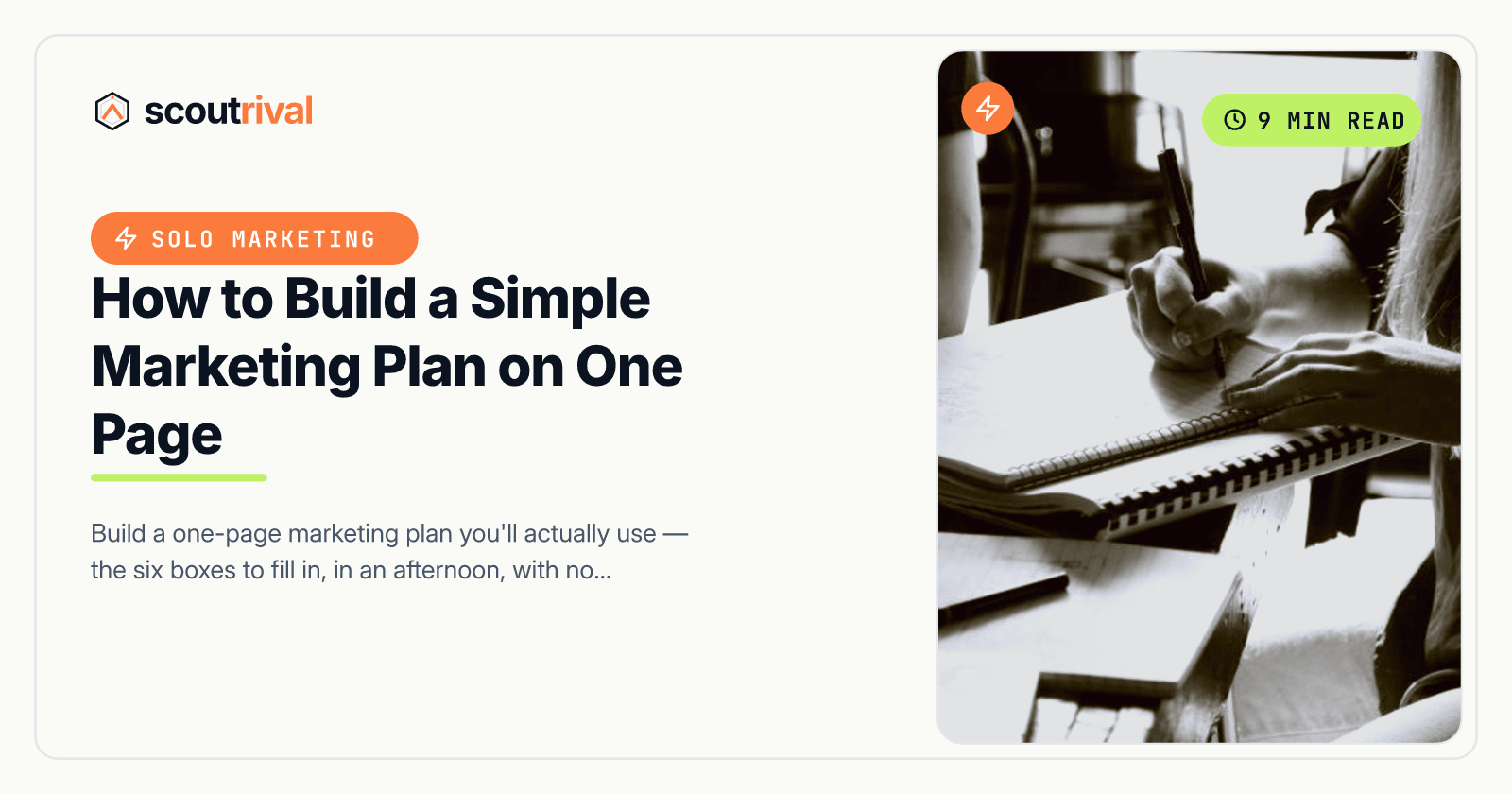 How to Build a Simple Marketing Plan on One Page — cover