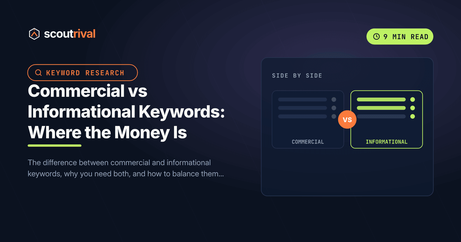Commercial vs Informational Keywords: Where the Money Is — cover