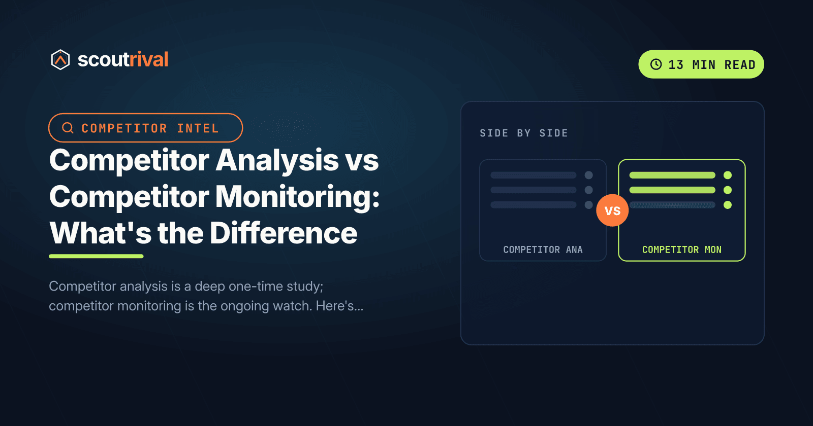 Competitor Analysis vs Competitor Monitoring: What's the Difference — cover