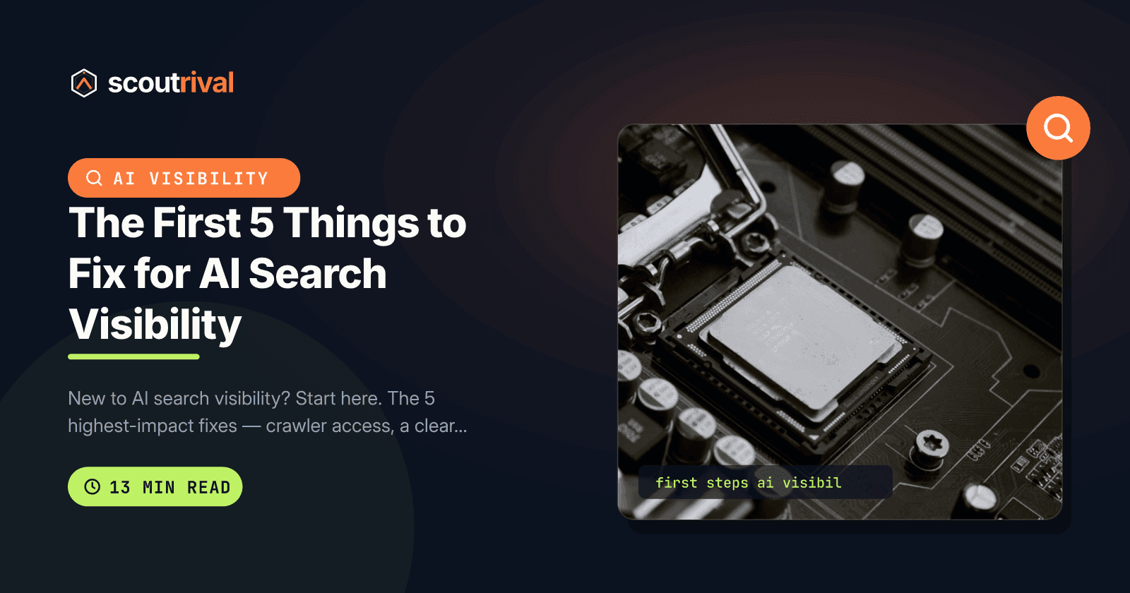 The First 5 Things to Fix for AI Search Visibility — cover
