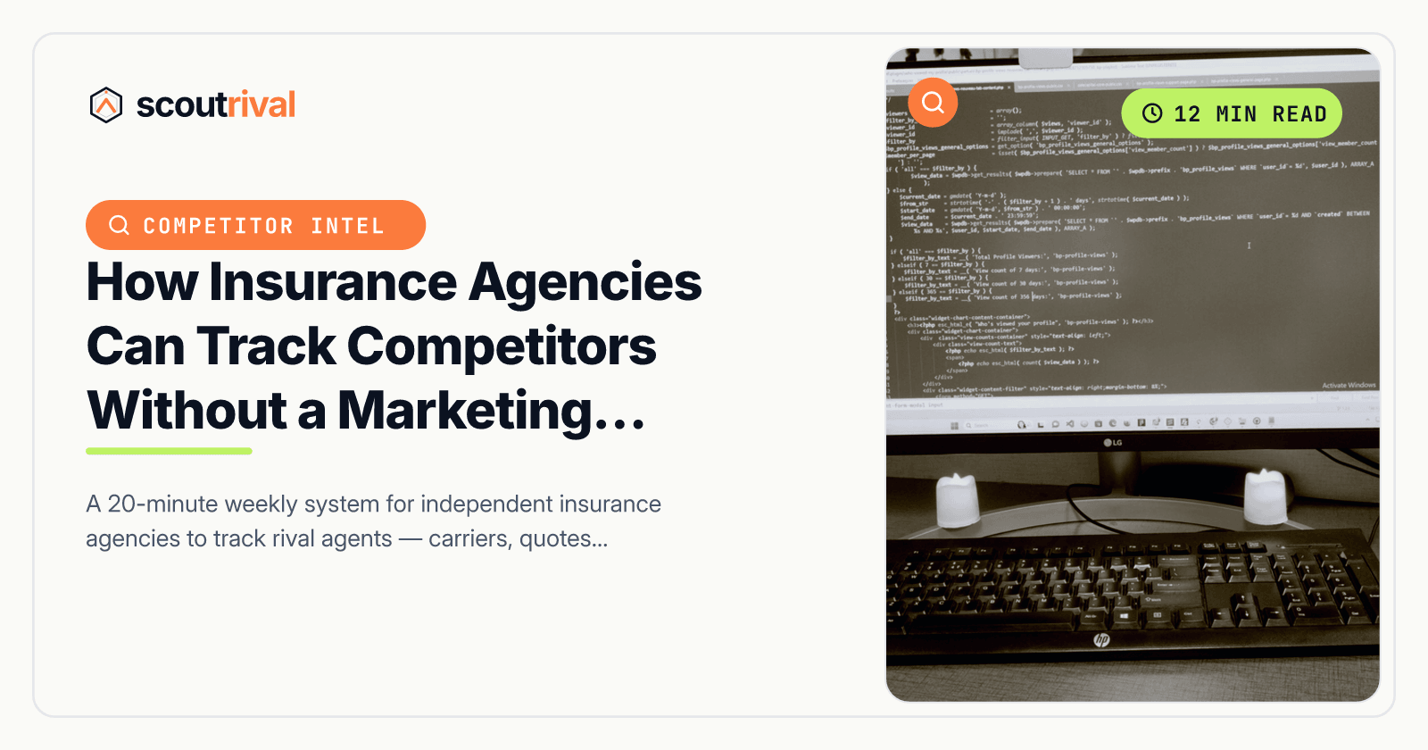 How Insurance Agencies Can Track Competitors Without a Marketing Team — cover