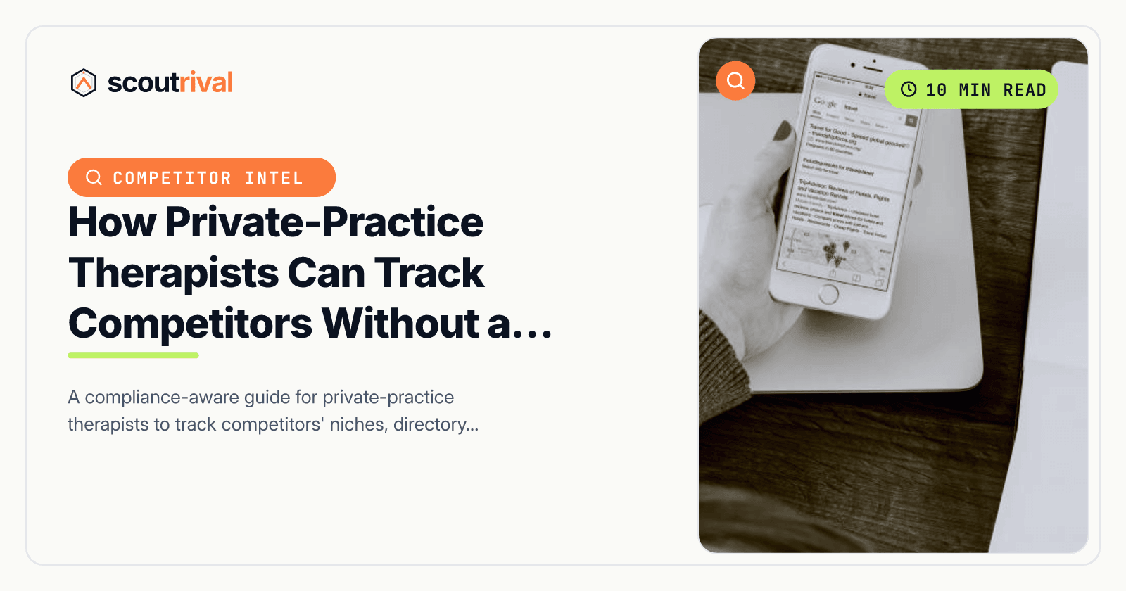 How Private-Practice Therapists Can Track Competitors Without a Marketing Team — cover