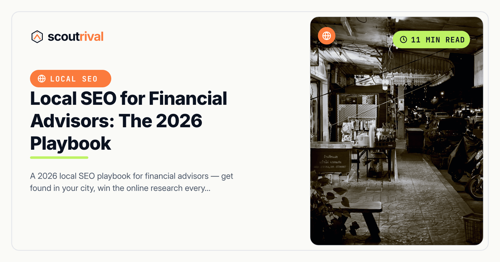 Local SEO for Financial Advisors: The 2026 Playbook — cover