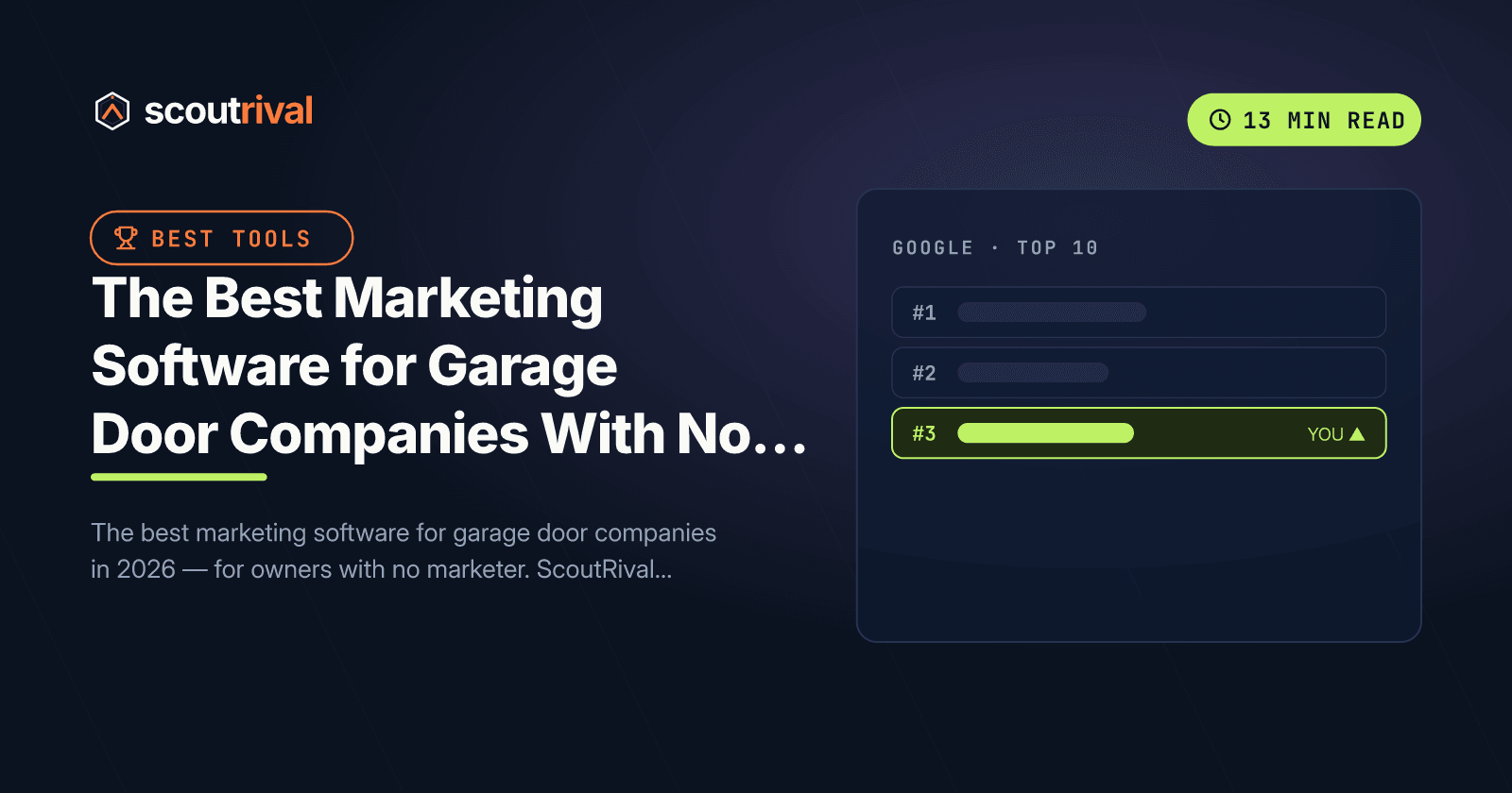The Best Marketing Software for Garage Door Companies With No In-House Marketer (2026) — cover