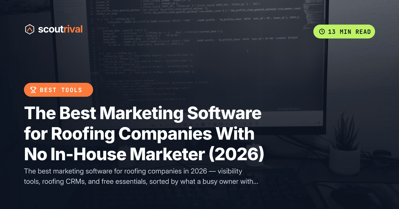 The Best Marketing Software for Roofing Companies With No In-House Marketer (2026) — cover