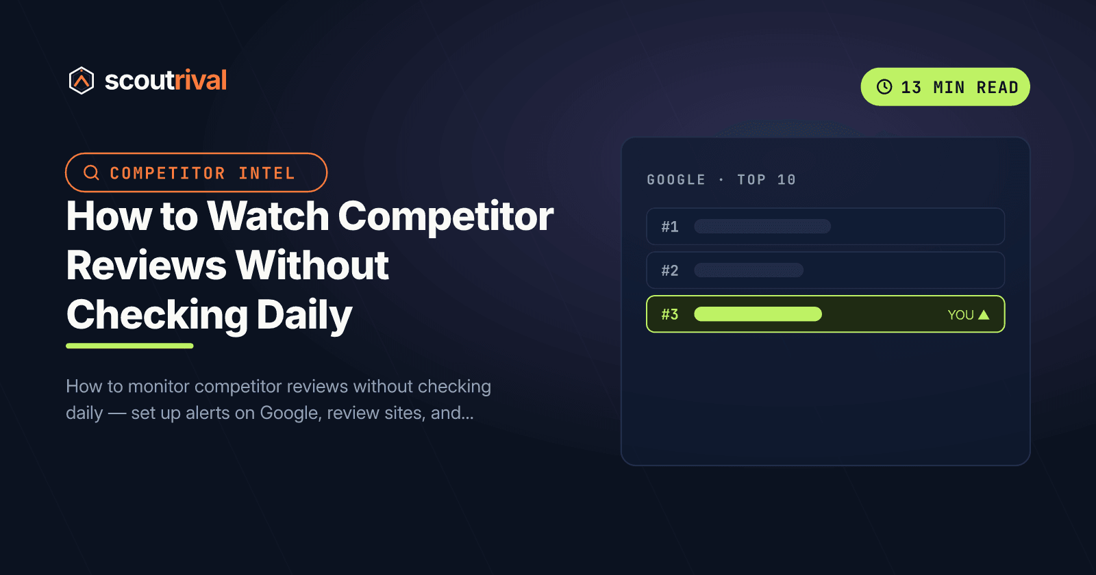 How to Watch Competitor Reviews Without Checking Daily — cover